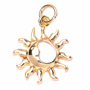 Chapa Oro Dije Sol Luna 15mm (1 pza)