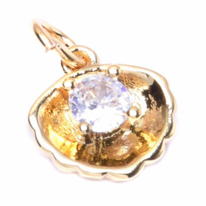 Chapa Oro Dije Concha 9mm  (1pza)