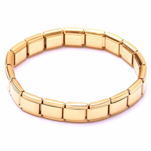 Acero Pulsera Italiana Dorado 19cm aprox.  (1 pza)