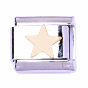 13 Acero Charm Italiano Estrella Dorada 9mm (1 pza)
