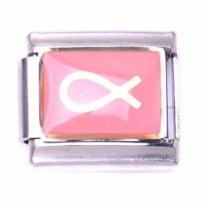 Acero Charm Italiano Cancer Rosa  9mm (1 pza)