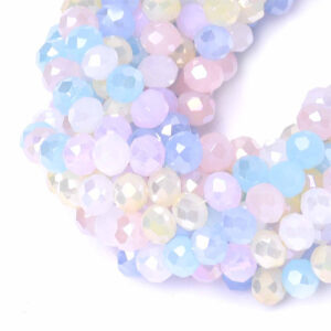 03 Cristal Rondel 3x4mm  Mix Rosa/Azul 44cm aprox (1 tira)