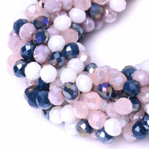 05 Cristal Rondel 3x4mm Mix Rosa/Gris 44cm aprox  (1 tira)