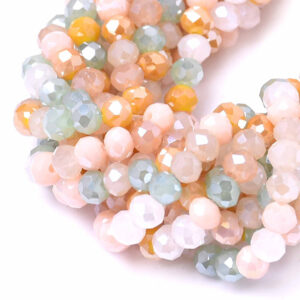 20 Cristal Rondel 3x4mm  Mix Opal/Amarillo 44cm aprox  (1 tira)