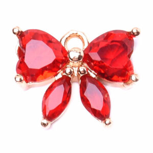 Chapa de Oro Dije Moño Rojo 10mm (1 pza)