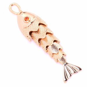Chapa de Oro Dije Pez Colgante 35mm (1 pza)