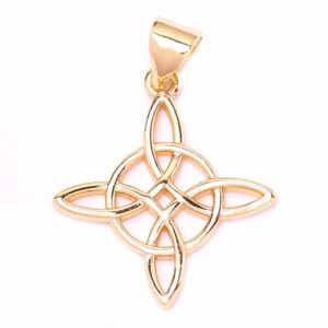 Chapa de Oro Dije Nudo de Bruja 20mm (1 pza)