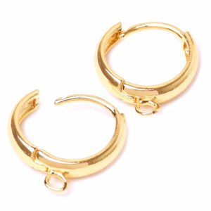 Chapa Oro Arete con Argolla 12mm (1 pzar)