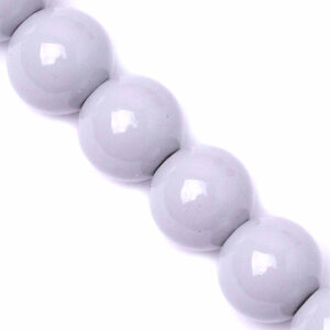 02-06 Cristal Liso Pastel Bola 6mm Gris 39cm aprox.  (1 tira)