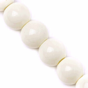 03-01 Cristal Liso Pastel Bola 8mm Beige 39cm aprox (1 tira)