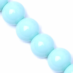 03-05 Cristal Liso Pastel Bola 8mm Verde Menta 39cm aprox (1 tira)