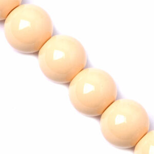 03-07 Cristal Liso Pastel Bola 8mm Amarillo 39cm aprox (1 tira)