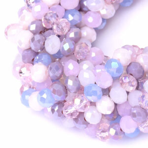 01 Cristal Rondel 4x6mm  Mix Rosa/Lila 45cm aprox (1 tira)