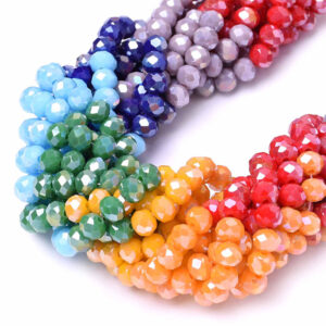 Cristal Rondel 4x6mm 7 Chakras 45cm aprox. (1 tira)