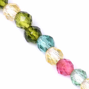 01 Rosenthel Cristal Bola Fac 3mm Mix Verde- 40cm aprox (1 tira)