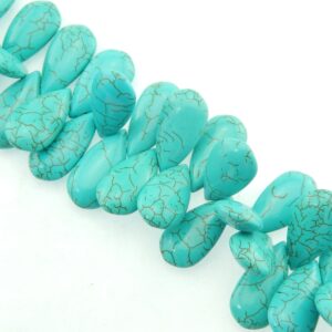 Howlita Azul Gota Plana 15x30mm (1 tira)