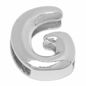 Baño Plata Letra Transversal Inflada G- 14mm (1 pza)