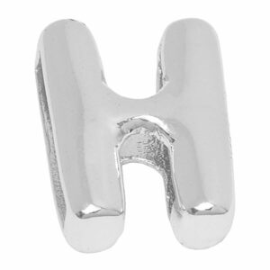 Baño Plata Letra Transversal Inflada H - 14mm (1 pza)