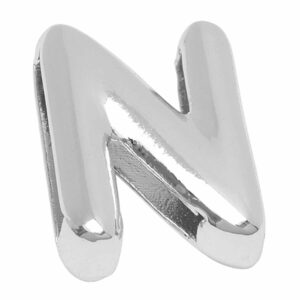 Baño Plata Letra Transversal Inflada N - 14mm (1 pza)