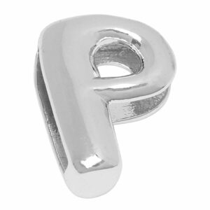 Baño Plata Letra Transversal Inflada P - 14mm (1 pza)