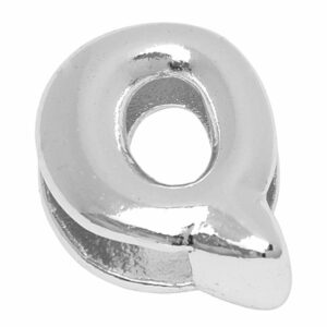 Baño Plata Letra Transversal Inflada Q - 14mm (1 pza)
