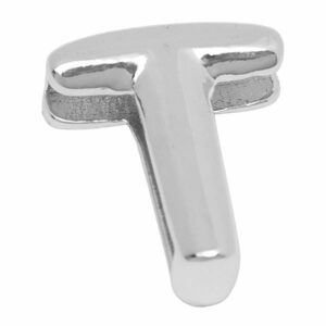 Baño Plata Letra Transversal Inflada T - 14mm (1 pza)