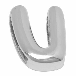 Baño Plata Letra Transversal Inflada U - 14mm (1 pza)