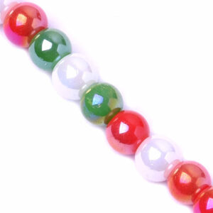 Cristal Bola Fac 4mm Tricolor- 40cm aprox (1 tira)