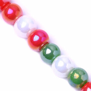 Cristal Bola Fac 6mm Tricolor- 37cm aprox (1 tira)