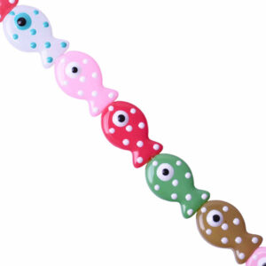 Ceramica Cuenta Pez  Multicolor 20mm- 19cm aprox (1 tira)