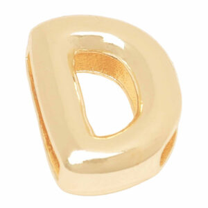 Chapa Oro Letra Transversal Inflada D - 14mm (1 pza)