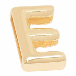 Chapa Oro Letra Transversal Inflada E - 14mm (1 pza)