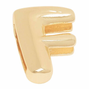 Chapa Oro Letra Transversal Inflada F - 14mm (1 pza)