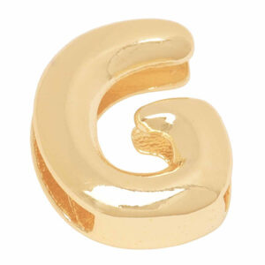 Chapa Oro Letra Transversal Inflada G- 14mm (1 pza)