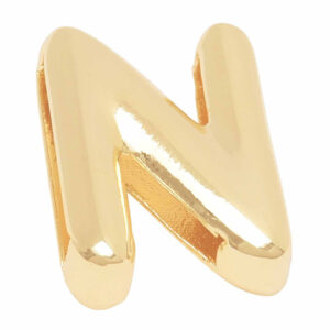 Chapa Oro Letra Transversal Inflada N - 14mm (1 pza)