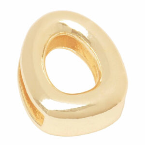 Chapa Oro Letra Transversal Inflada O - 14mm (1 pza)