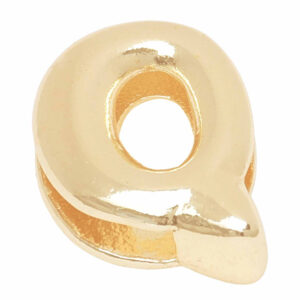 Chapa Oro Letra Transversal Inflada Q - 14mm (1 pza)