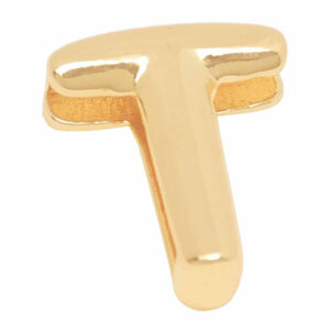 Chapa Oro Letra Transversal Inflada T - 14mm (1 pza)