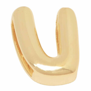 Chapa Oro Letra Transversal Inflada U - 14mm (1 pza)