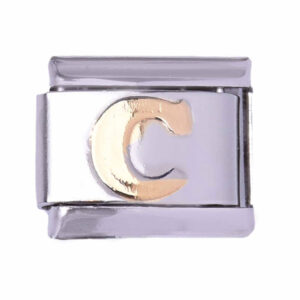 Acero Charm Italiano Letra C - 9mm  (1 pza)