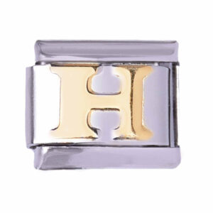 Acero Charm Italiano Letra H -9mm  (1 pza)