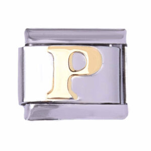 Acero Charm Italiano Letra P - 9mm  (1 pza)