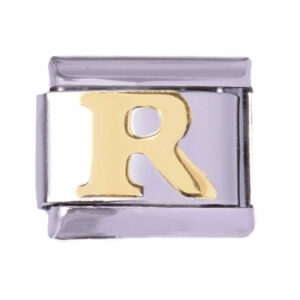 Acero Charm Italiano Letra R - 9mm  (1 pza)