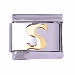 Acero Charm Italiano Letra S - 9mm  (1 pza)