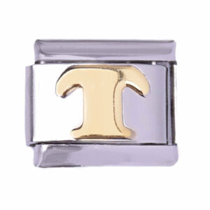 Acero Charm Italiano Letra T - 9mm  (1 pza)