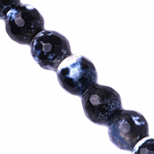 Agata Bola Fac.8mm Negra/Blanco- 36cm aprox (1 tira)