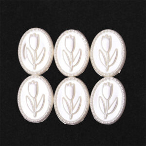 09 Acrilico Cuenta Oval Flor 15mm Hueso (10 grm)