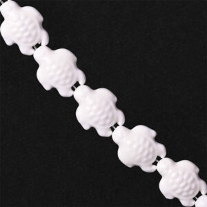 Ceramica Cuenta Tortuga Blanca 19mm- 17cm aprox (1 tira)