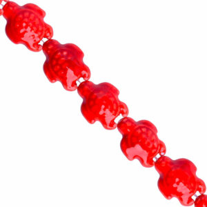 Ceramica Cuenta Tortuga Rojo 19mm- 17cm aprox (1 tira)
