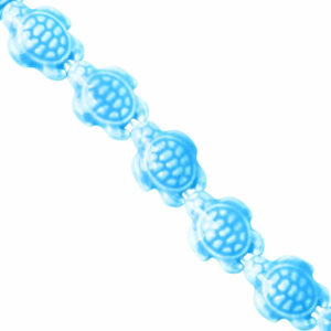 Ceramica Cuenta Tortuga Celeste 19mm- 17cm aprox (1 tira)